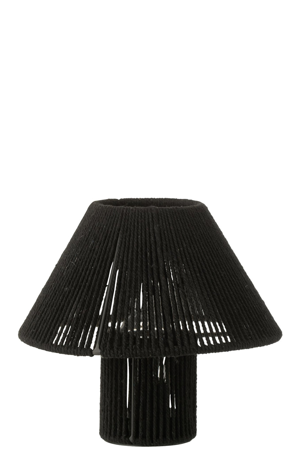 J-Line lamp - metaal/katoen - zwart - LED lichtjes