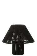 J-Line lamp - metaal/katoen - zwart - LED lichtjes