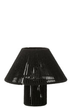 J-Line lamp - metaal/katoen - zwart - LED lichtjes