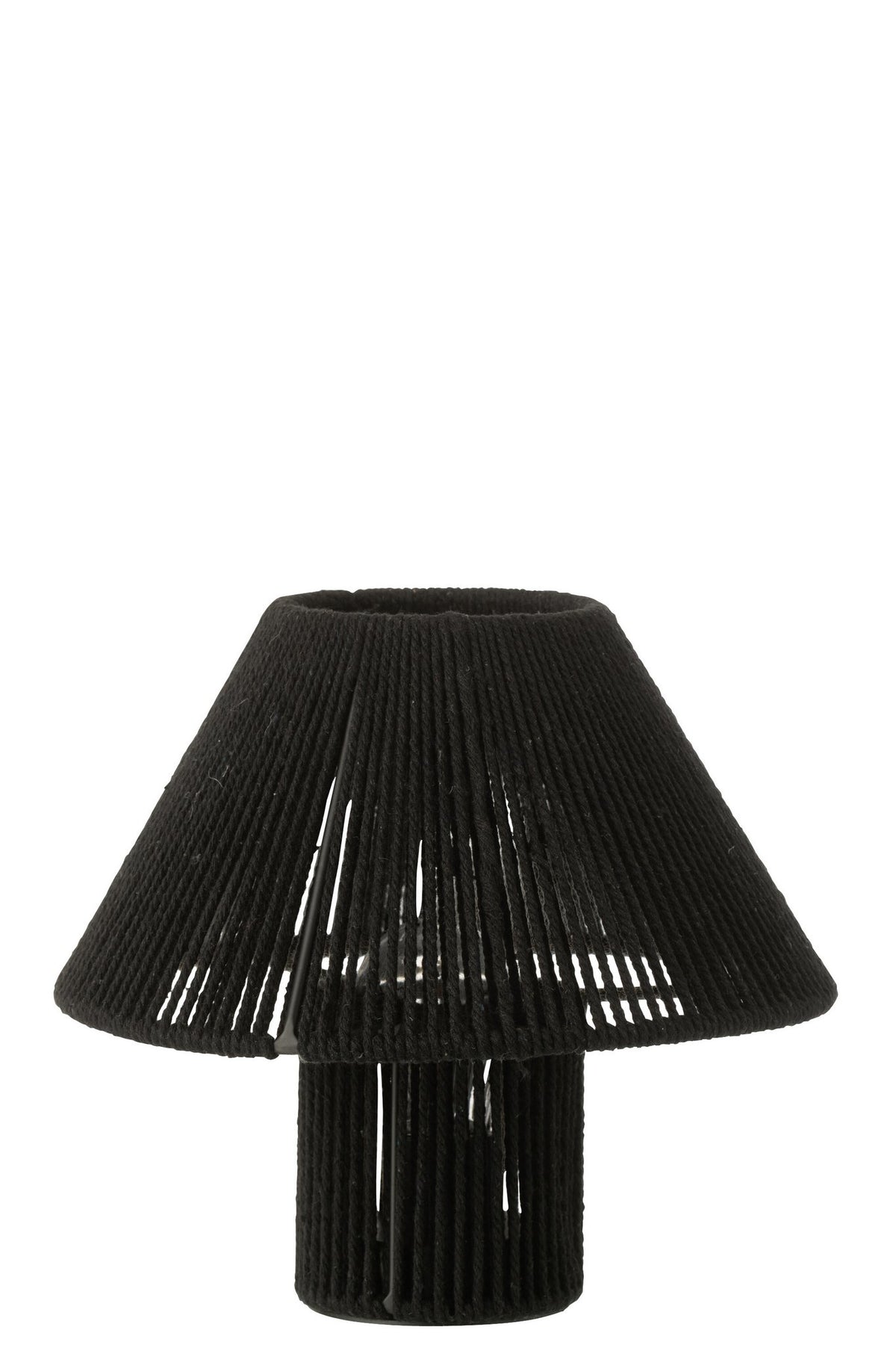 J-Line lamp - metaal/katoen - zwart - LED lichtjes