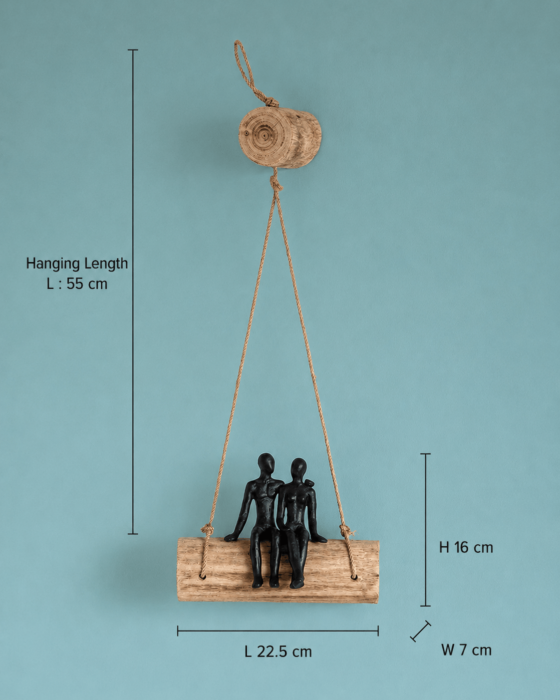 Wandbord | Teruggewonnen mangometaal | 22,5x7x16cm