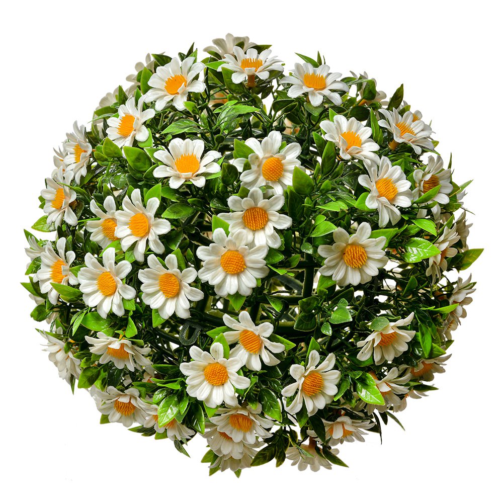 Buxus bol Ø 22 cm Wit Groen Kunststof