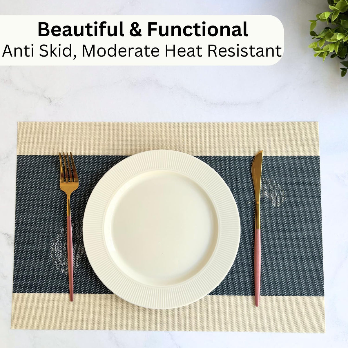 Eettafelplacemats – Geweven PVC antislip – Set van 4