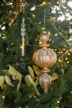 J-Line kerstbal Druppel Glitters - glas - goud