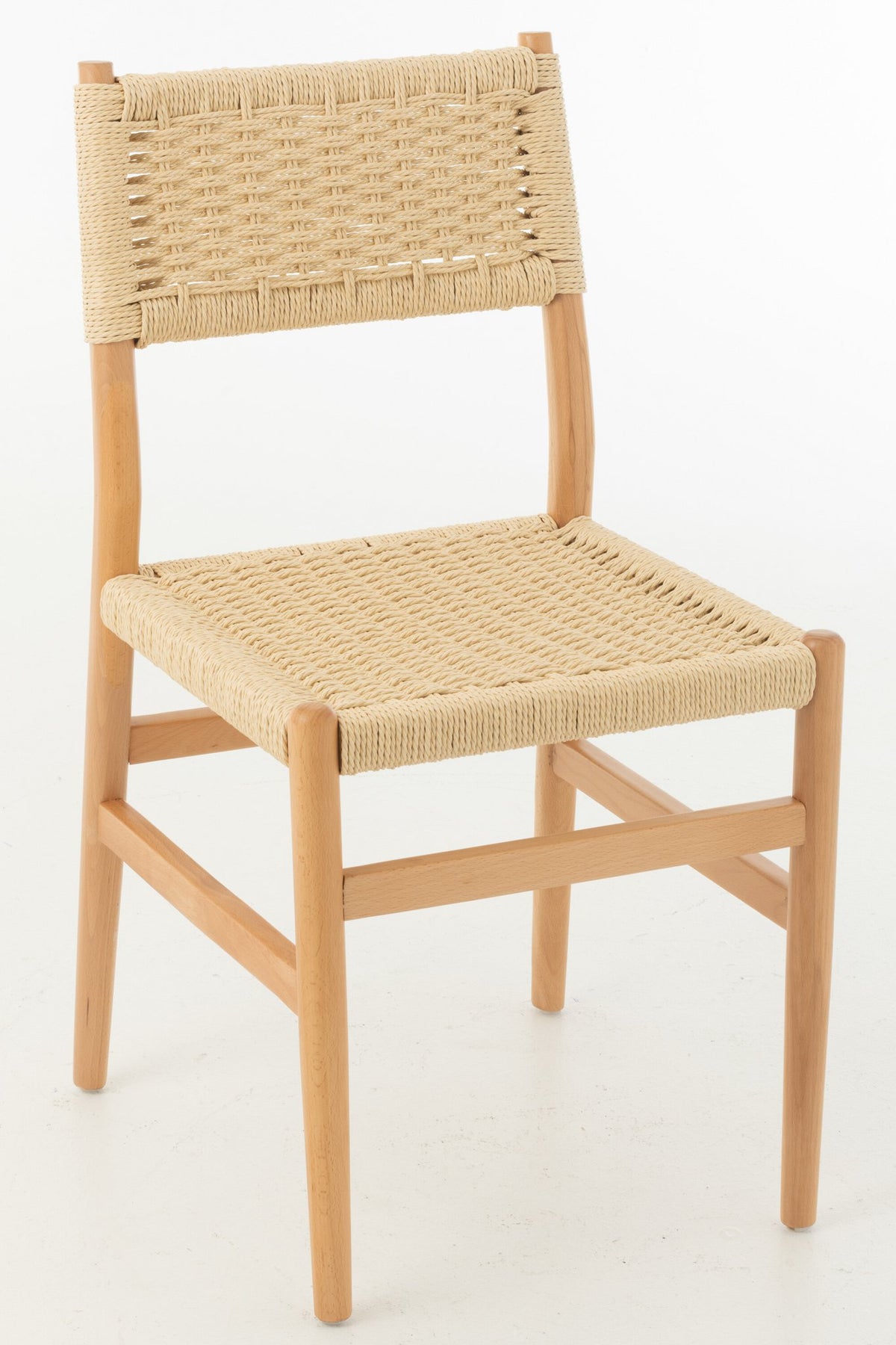 J-Line Stoel Lap Beukenhout/Touw Naturel