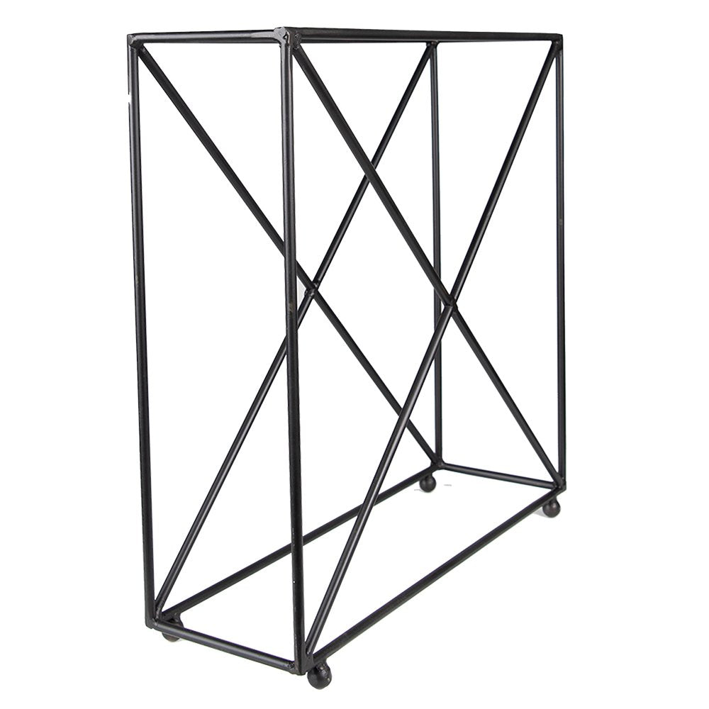 Flessenhouder 44x15x45 cm Zwart IJzer Flessenrek