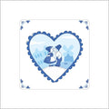 Wensetiket - delfts blauw – hart – 250 stuks