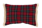J-Line kussen Ruit Bonheur - polyester - rood/groen
