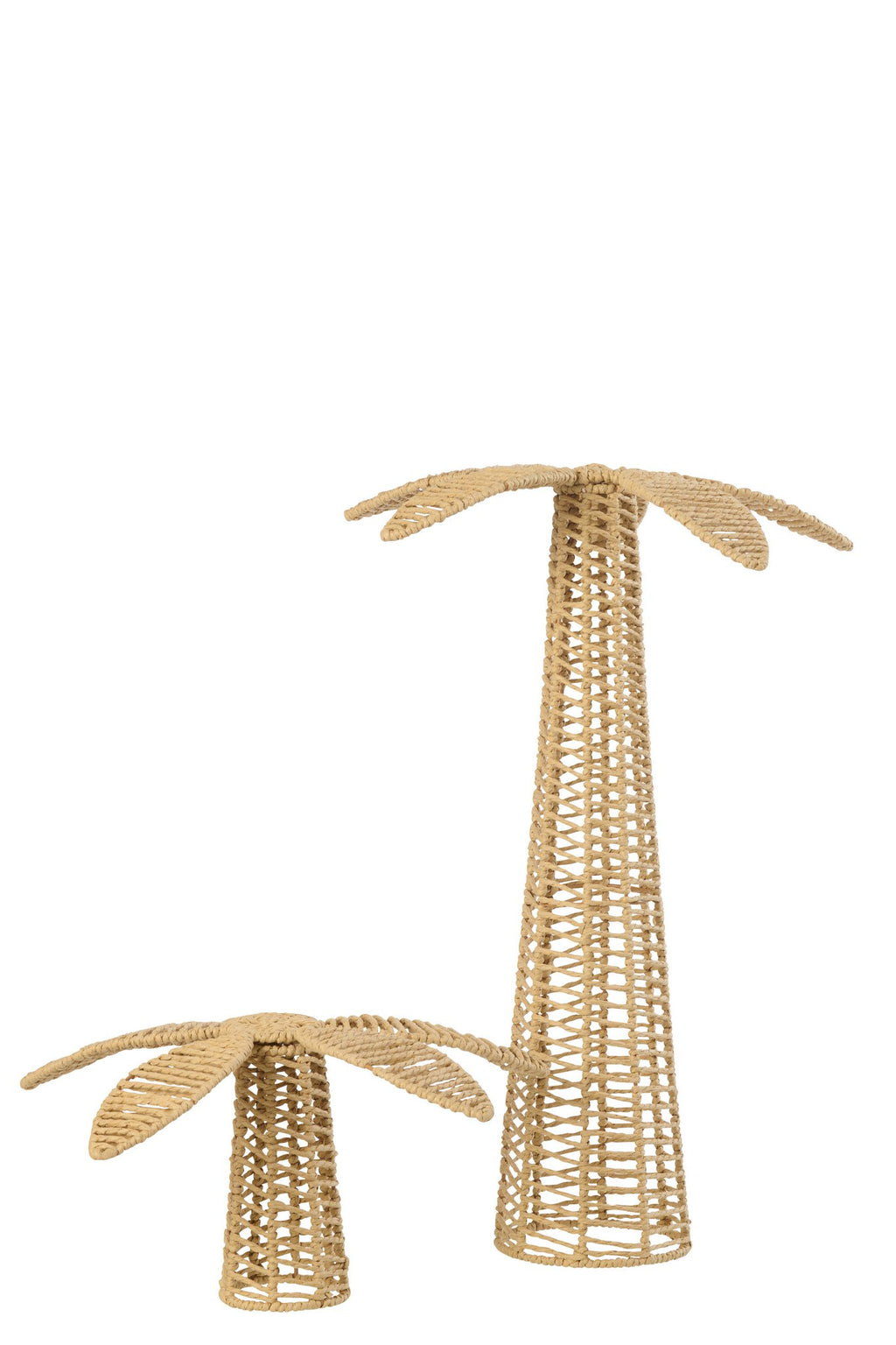 J-Line decoratie Palmboom - ijzer/papier - naturel - L