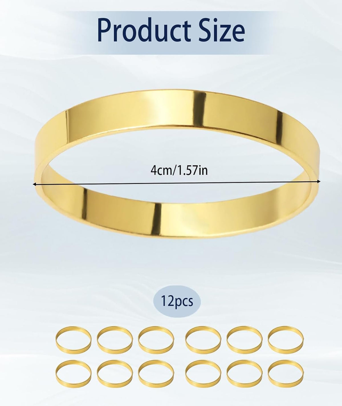 Gouden servetringen – eetaccessoire – elegant design – 12-delige set