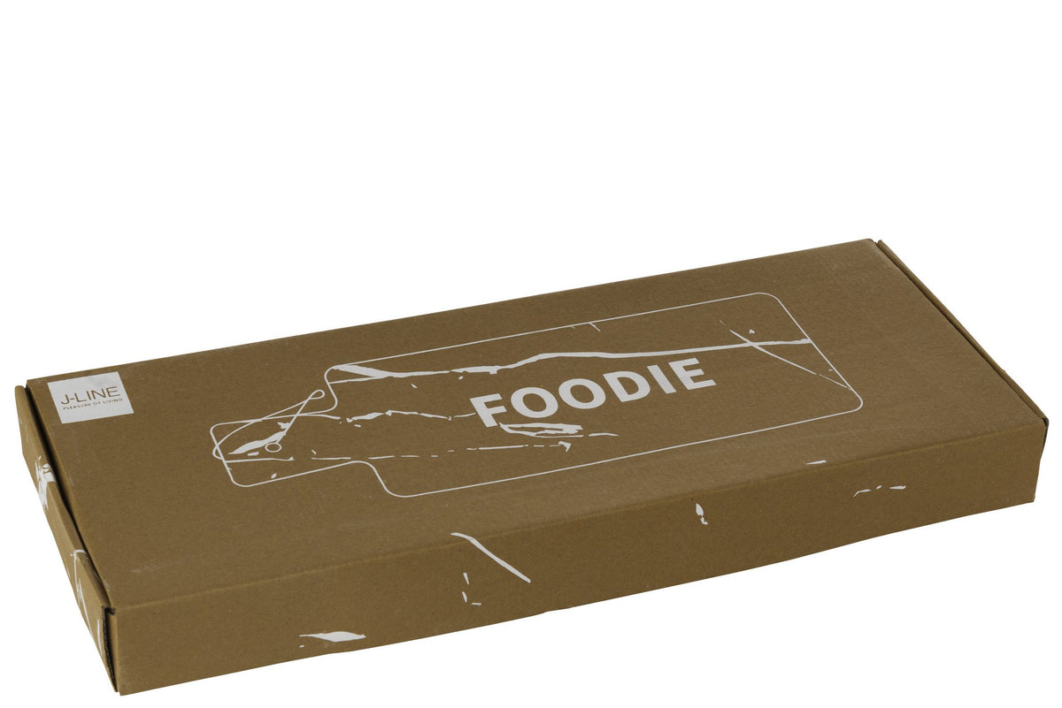 J-Line snijplank Rechthoekig Foodie Marmer - steen - wit