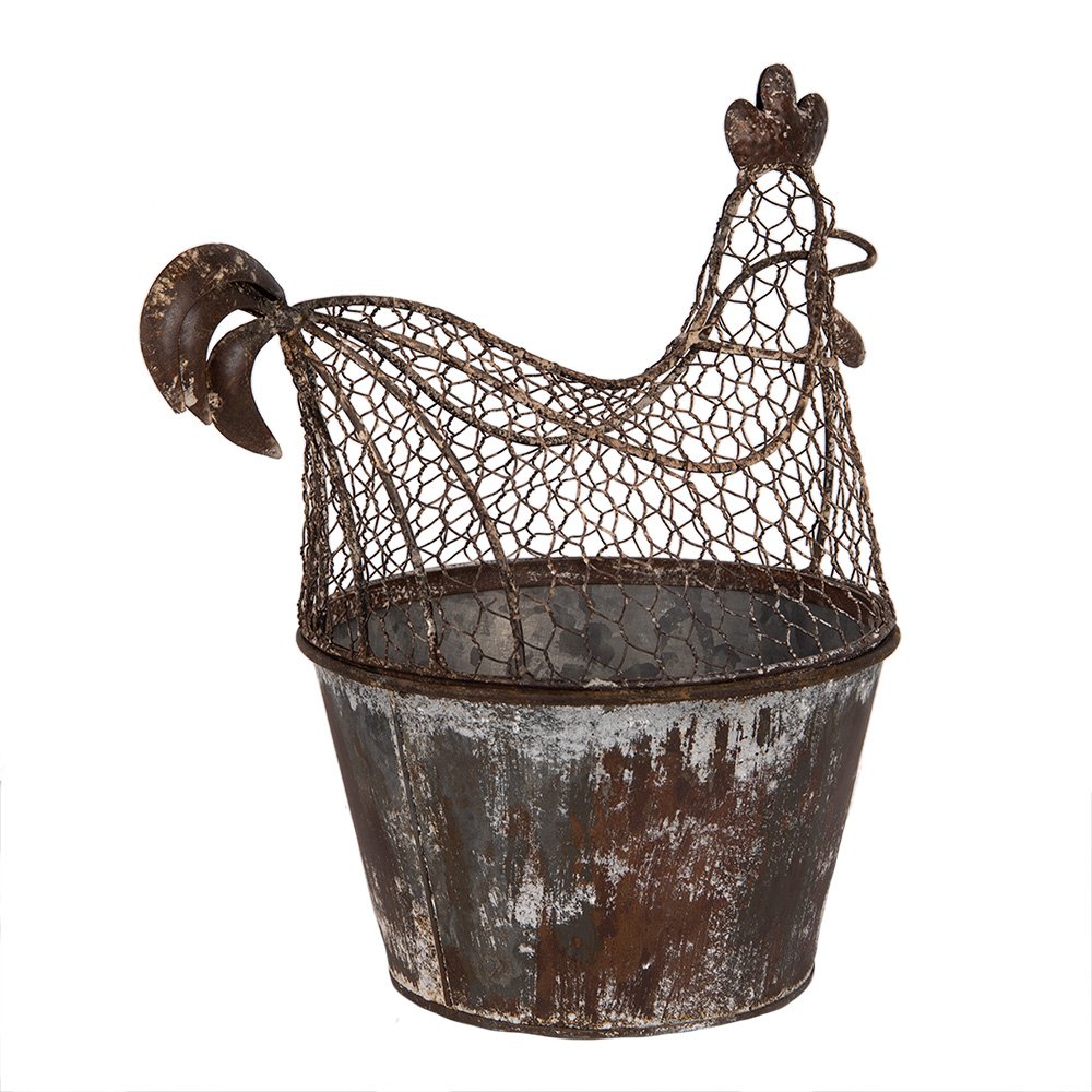 Opbergmand Kip 39x39x25 cm Bruin Grijs Metaal