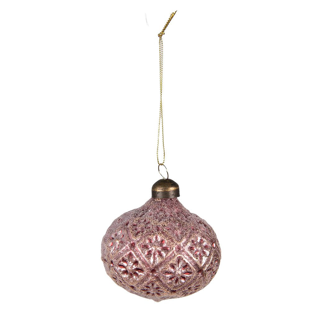 Kerstbal Set van 4 Ø 8 cm Rood Glas Kerstdecoratie