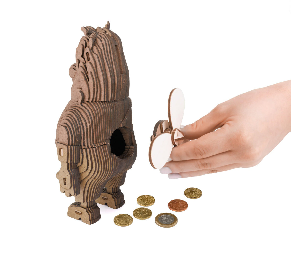 Eco Wood Art (EWA) 3D Houten Bouwset Spaarpot, Karlsson, 4165, 10,3x11x21,5cm