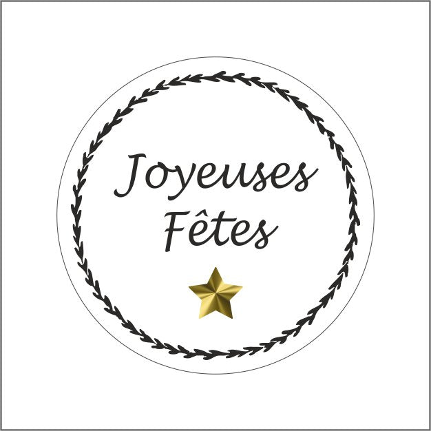 Joyeuses fêtes - wensetiket - rol van 500 stuks