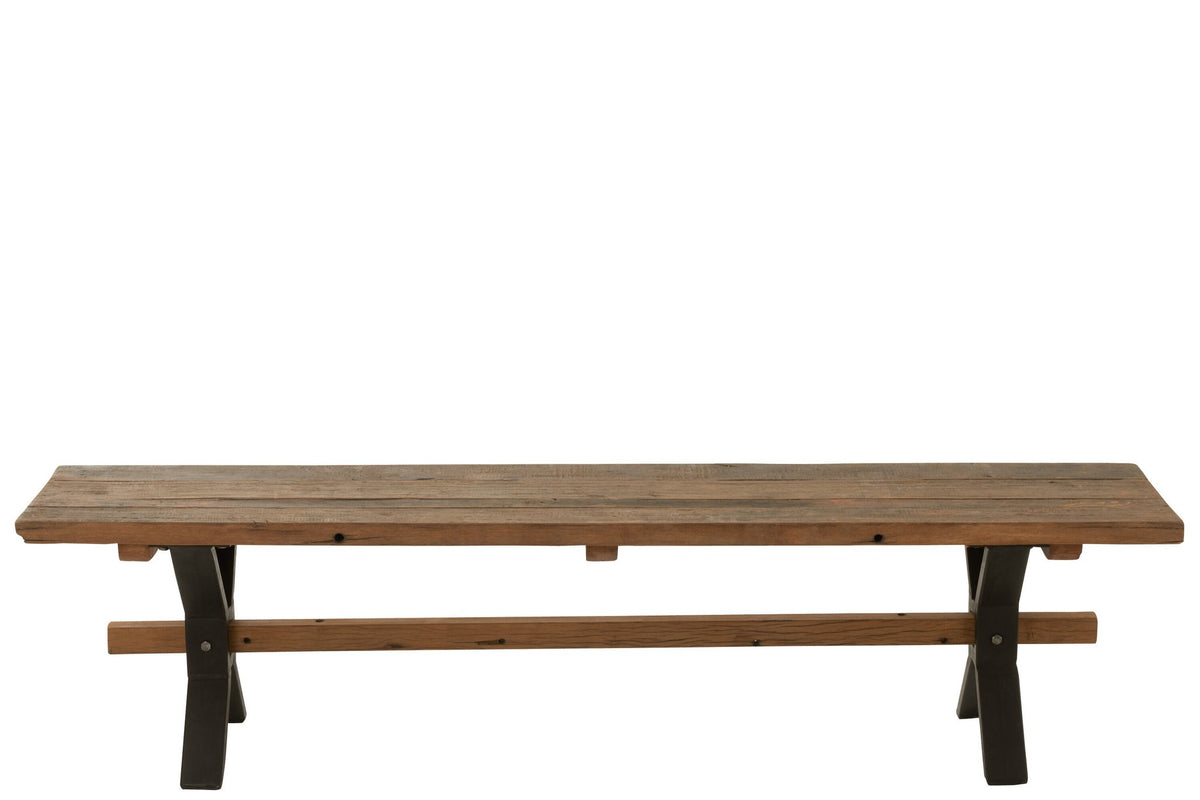 J-Line Verouderd bank - hout - bruin