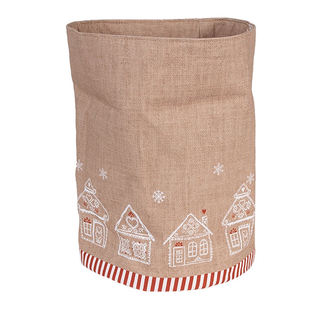 Broodmand Ø 15x16 cm Bruin Katoen Gingerbread house