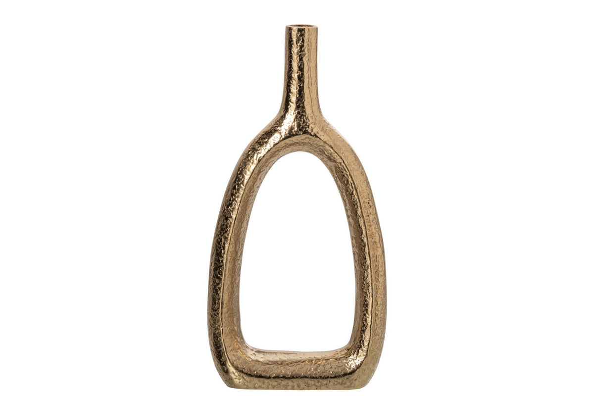 J-Line Solifleurvaas - aluminium - goud - large