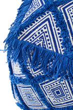 J-Line poef Oosters Patroon - katoen - blauw/wit