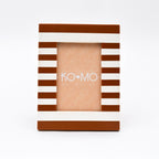 Bruin gestreept hars fotolijst 4 x 6 inch modern MDF-decor