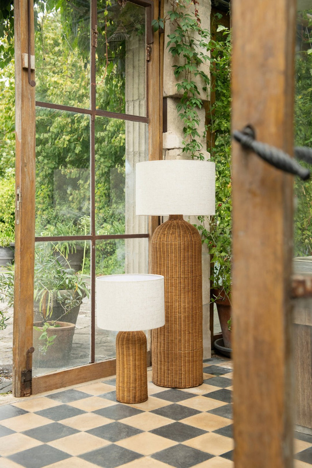 J-Line tafellamp Cilinder - metaal - naturel/ecru - L