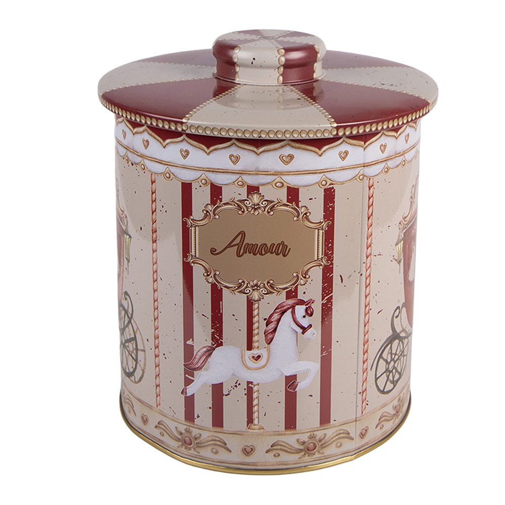 Bewaarblik Ø 15x17 cm Beige Metaal