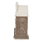Gingerbread house met LED 12x11x25 cm Bruin Kunststof