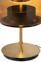 J-Line tafellamp - glas - bruin - LED lichtjes