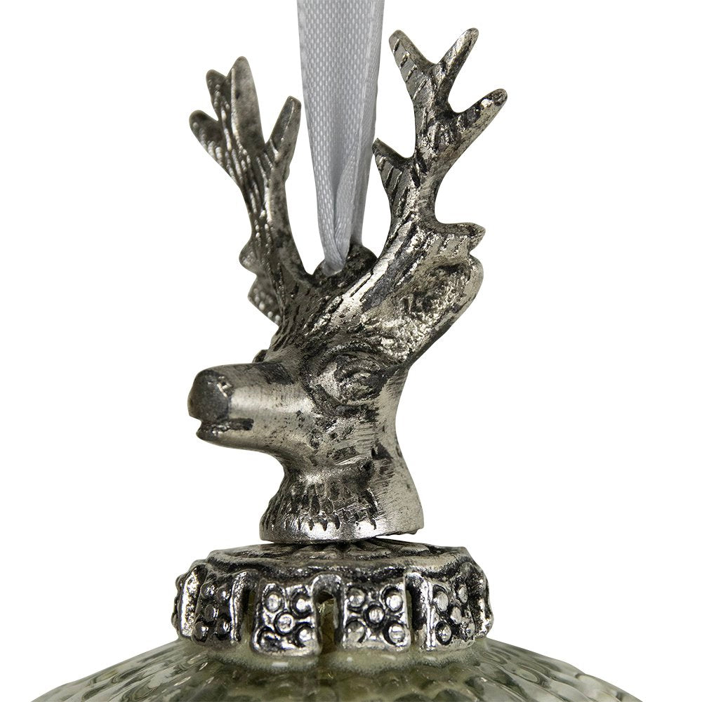 Decoratie bal gewei zilver 8cm