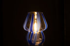 J-Line tafellamp Strepen - glas - transparant/blauw - small