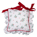 Kussenhoes Stoelkussen 40x40 cm Wit Rood Katoen Hulstbladeren Kerstkussen