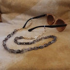 Brillenkoord acrylic chain verguld
