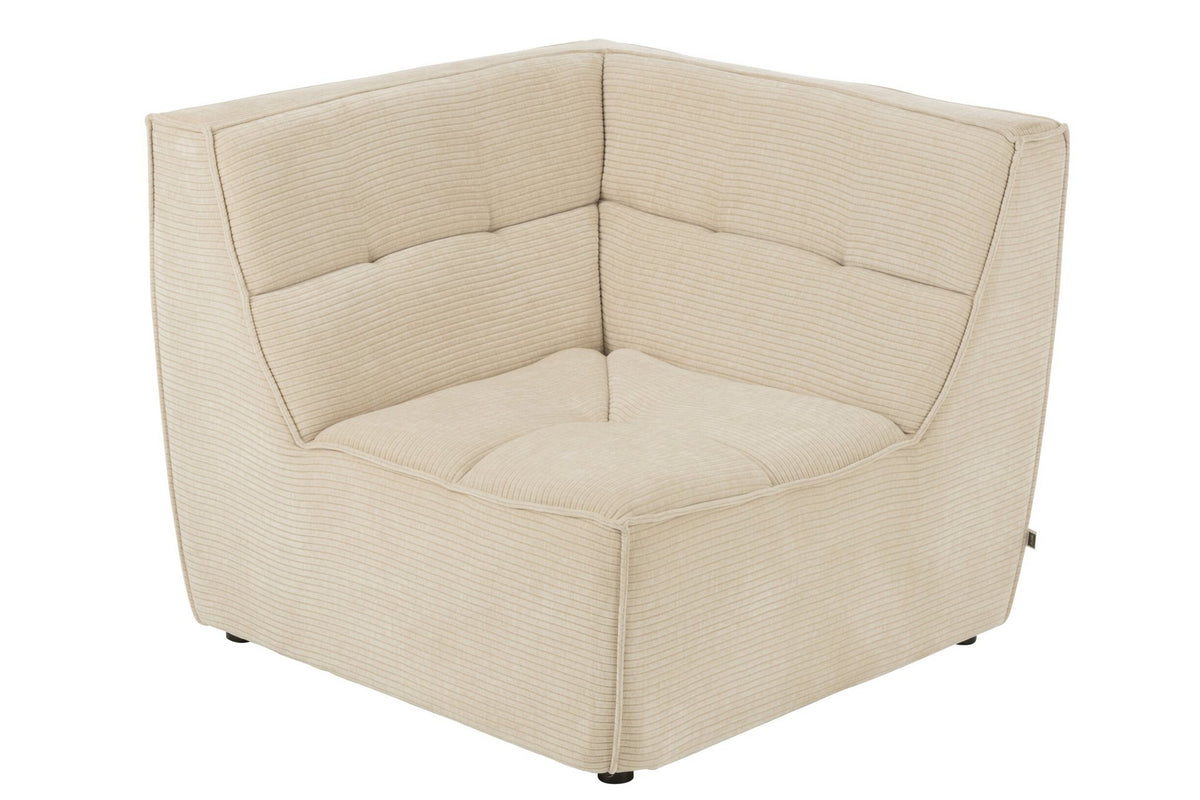 J-Line hoekzetel Grid - hout/schuim - beige