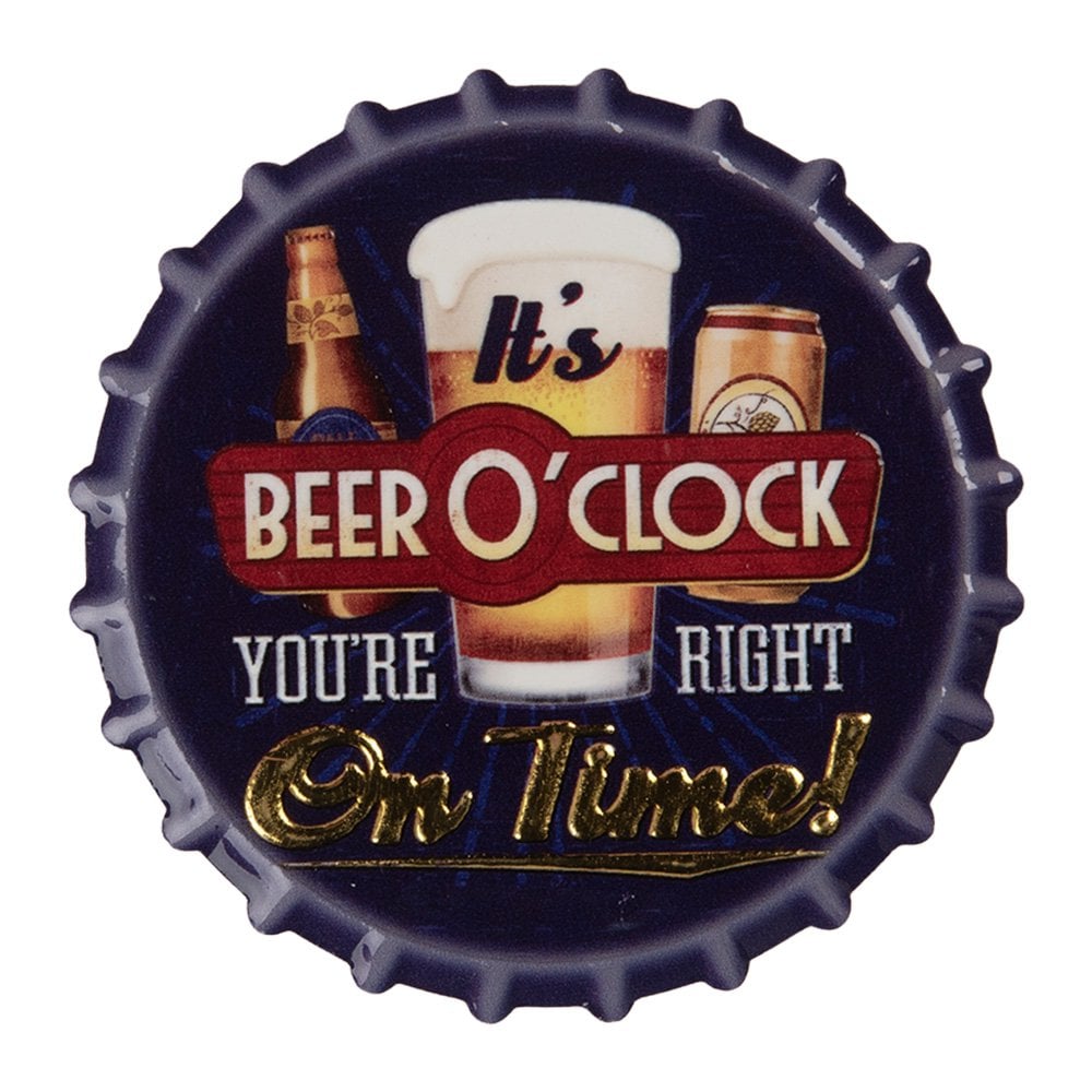 Magneet Beer Ø 7x2 cm Paars Metaal