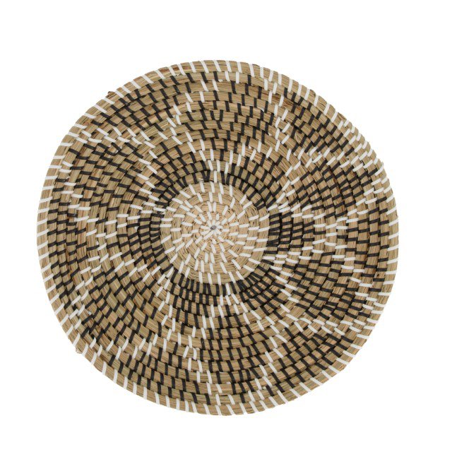 Wanddecoratie zeegras rond 33x5cm bruin/naturel