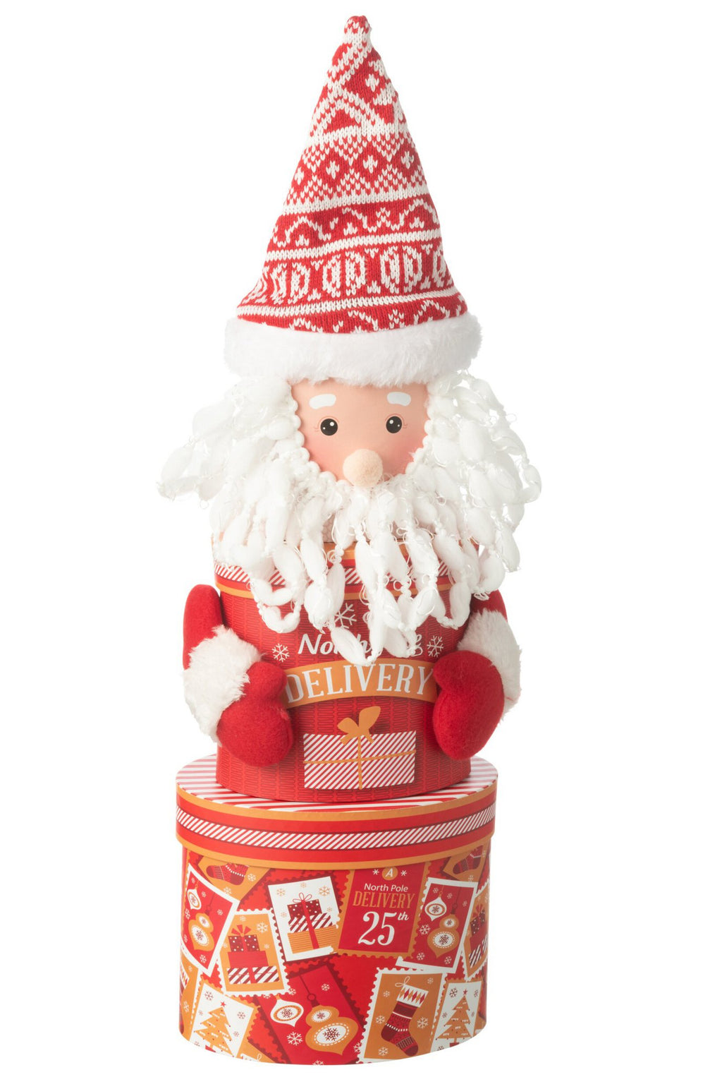 J-Line Voorraadpot Giftbox Papier Rood