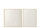 J-Line schilderij Gips - hout - wit - set van 2