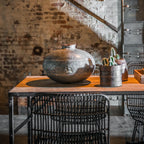 Metalen pot rond