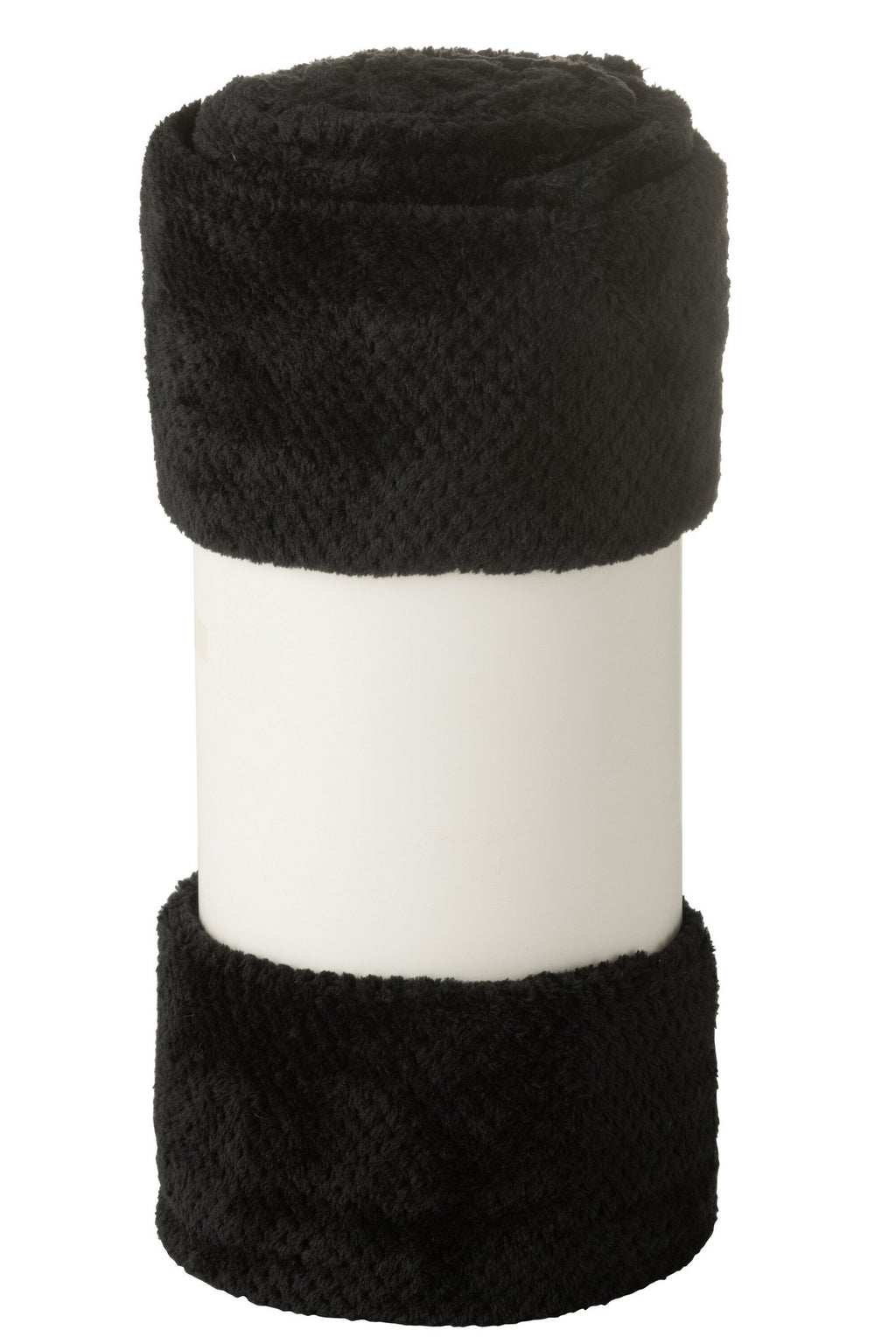 J-Line deken Snuggle - polyester - zwart