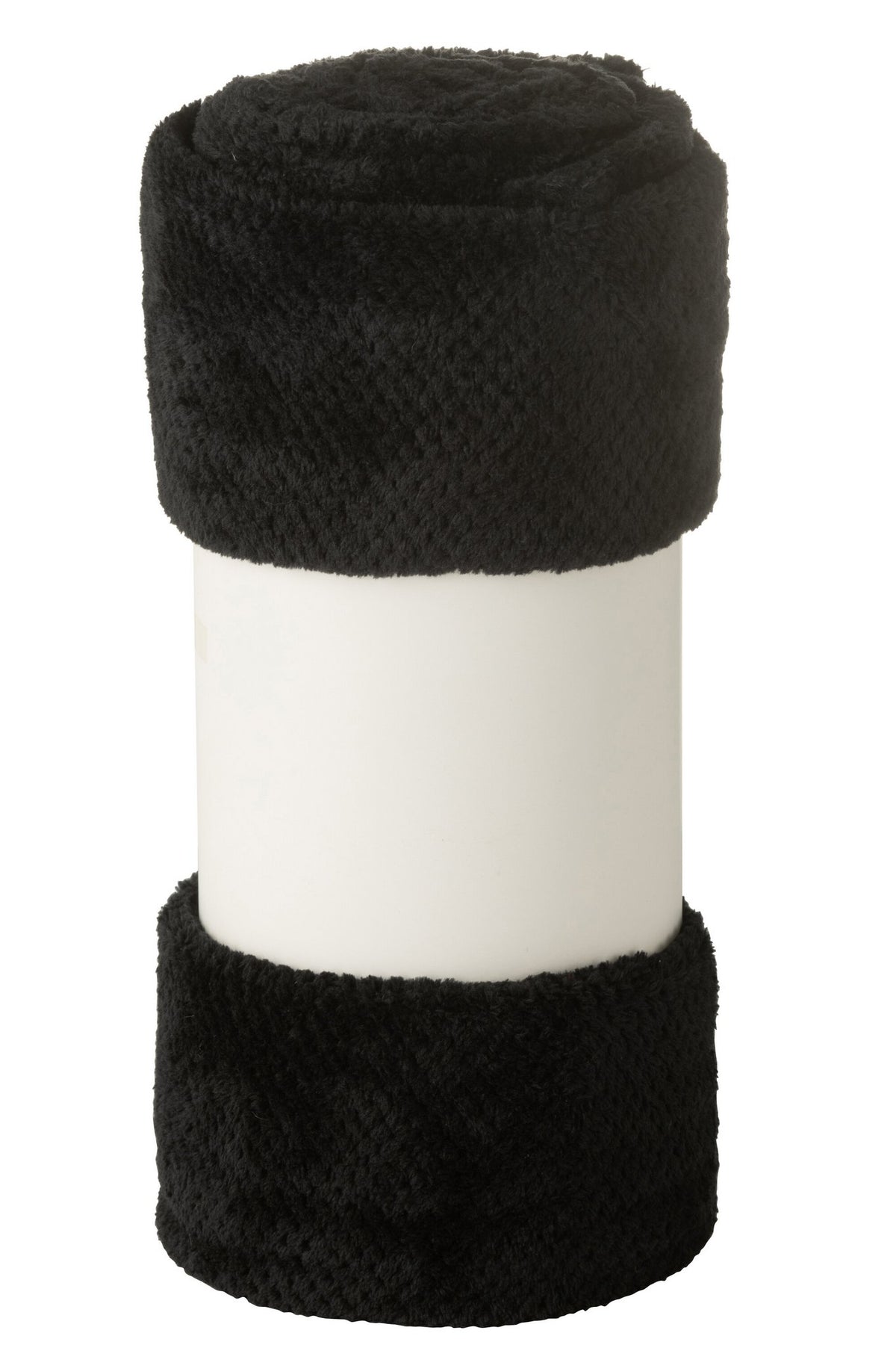 J-Line deken Snuggle - polyester - zwart