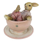 Beeld Konijn 10x8x8 cm Bruin Roze Kunststof
