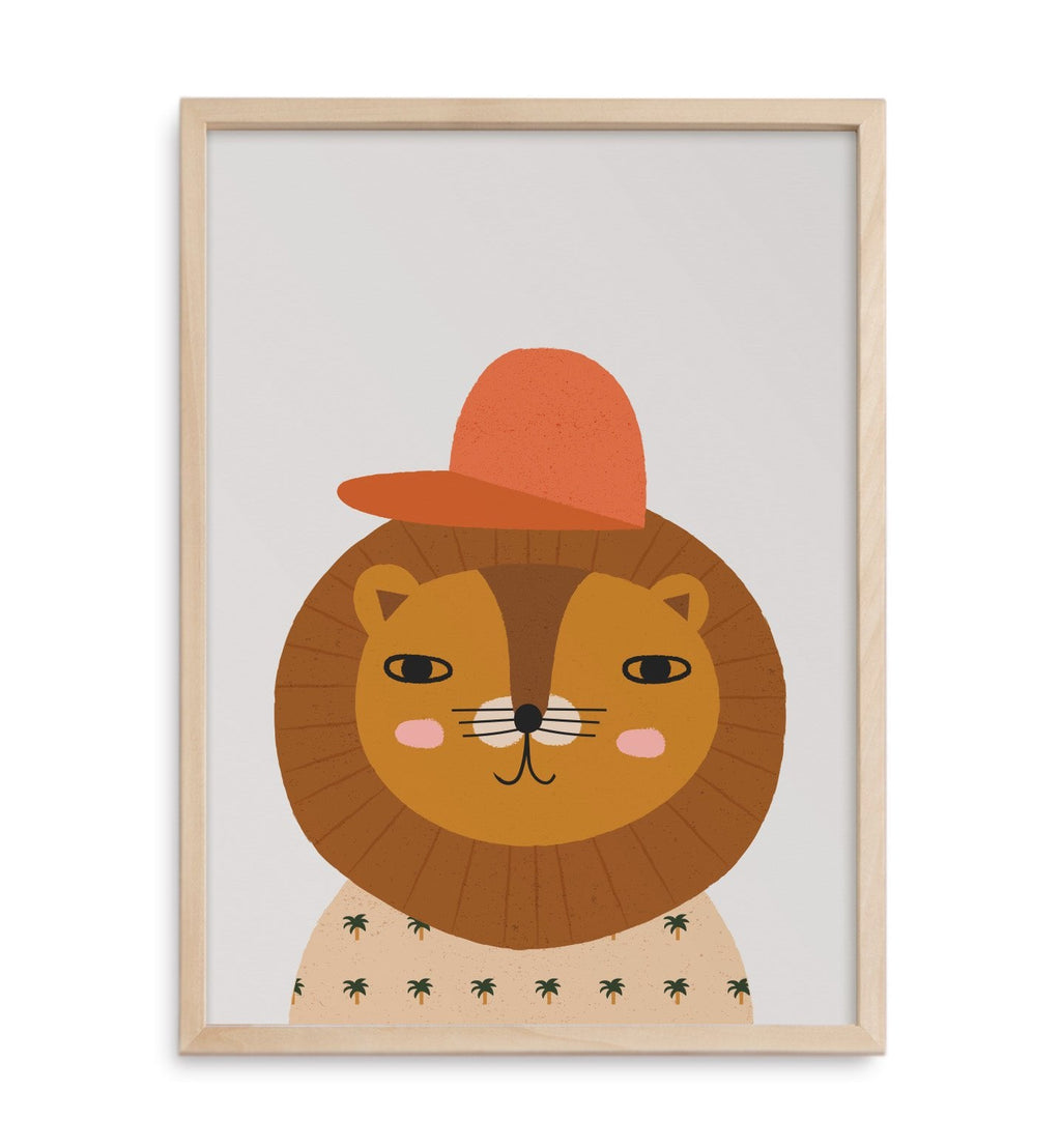 Leeuw met palm T-shirtposter, ecopapier en verpakking