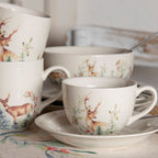 Kop en Schotel 200 ml Wit Keramiek Hert Servies