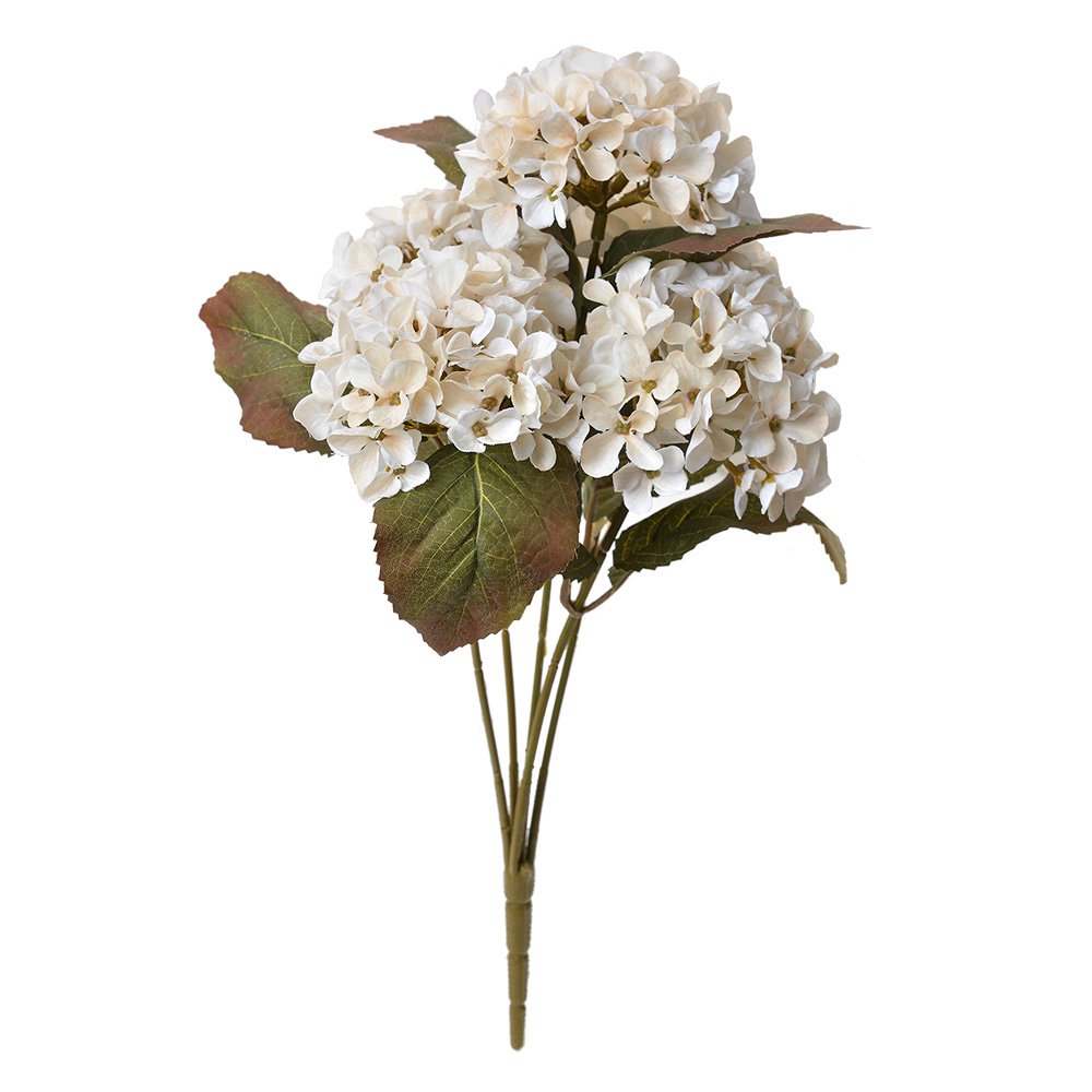 Kunstbloem Hortensia 44 cm Wit Kunststof Kunstplant