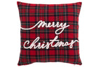 J-Line kussen Merry Christmas - wol - kerstrood/wit