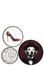 J-Line Ronde wanddecoraties dalmatiër - MDF - zwart/wit - set van 3