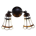 Wandlamp Tiffany 30x23x23 cm Wit Bruin Glas Muurlamp