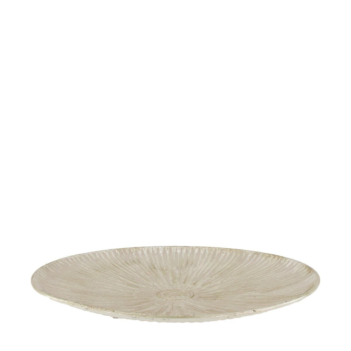 Metalen onderbord 38cm zilver wash