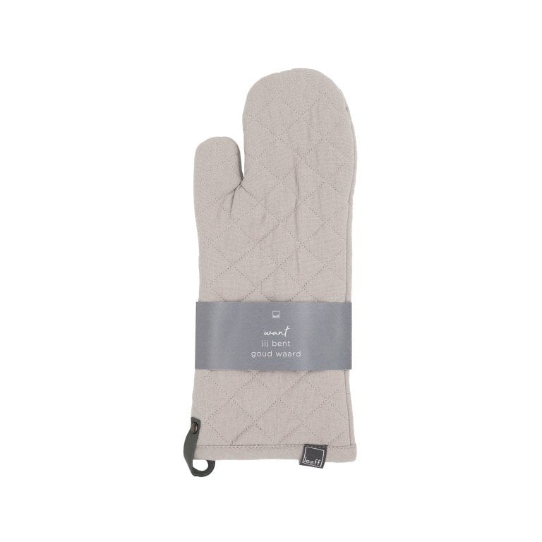 Leeff Oven Glove Olivia Light Grey - Want jij bent goud waard