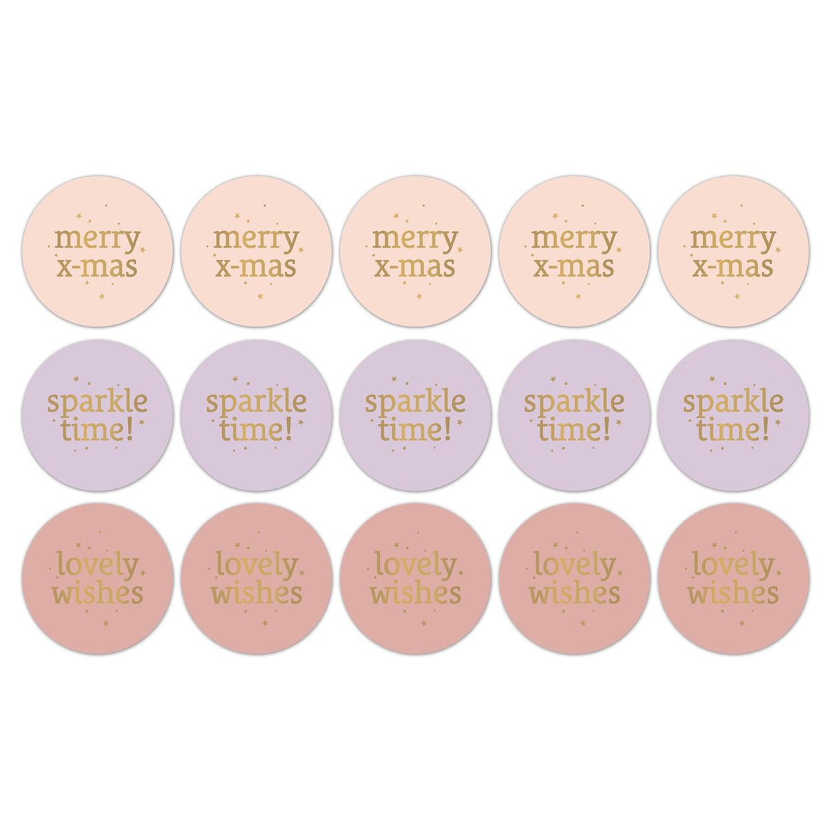 Xmas Text Mix '25 cadeaustickers op rol - 500 stuks